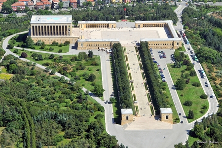 Ankara’daki Anıtkabir yerleşkesinin havadan görünümü.